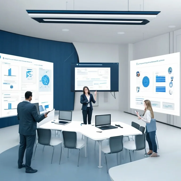 Illustration showing AI automation training process on computer screen